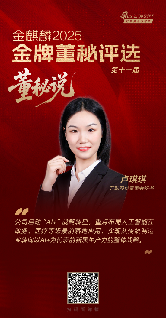 董秘说|开勒股份董秘卢琪琪：积极探索智慧医疗等AI应用