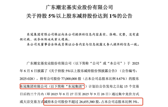 潮宏基年内涨幅近300%，二股东东冠集团高位抛售888万股